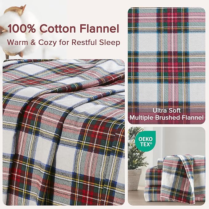 Flannel Bed Sheet Set - Full - 4 Piece