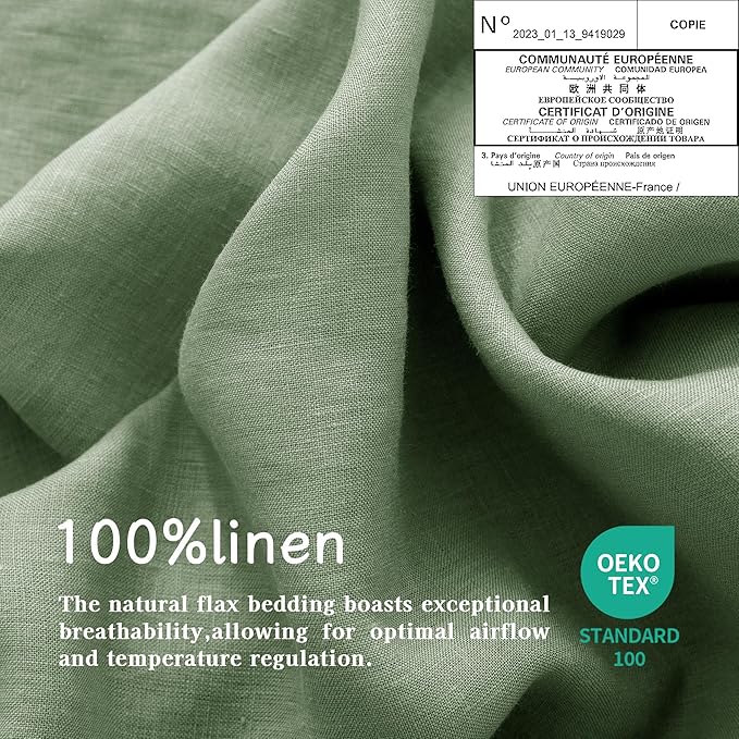 Linen Bed Sheet Set - Full - 4 Piece