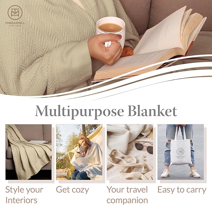 100% Cotton Blanket - Twin - 68 x 92 in