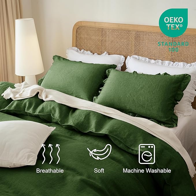Linen Duvet Cover Set - Queen - 3 Piece