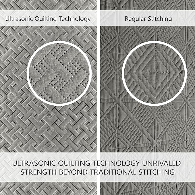 Microfiber Quilt Set - King - 3 Piece