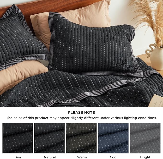 Microfiber Quilt Set - Queen - 3 Piece
