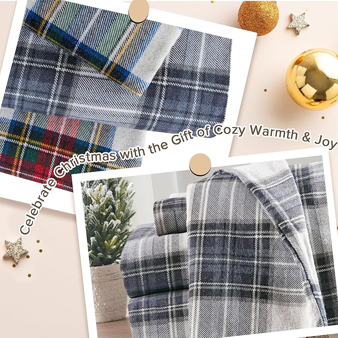 Flannel Bed Sheet Set - King - 4 Piece