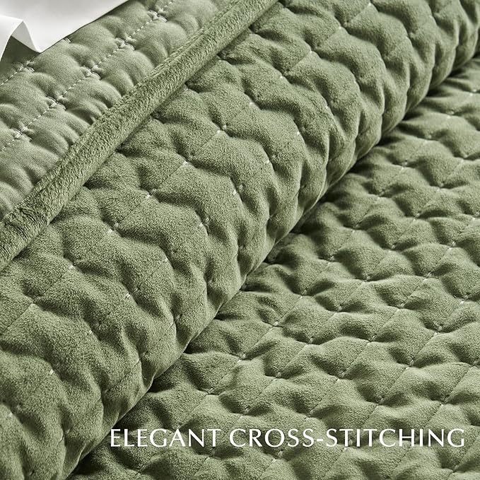 Velvet Quilt Set - King - 3 Piece