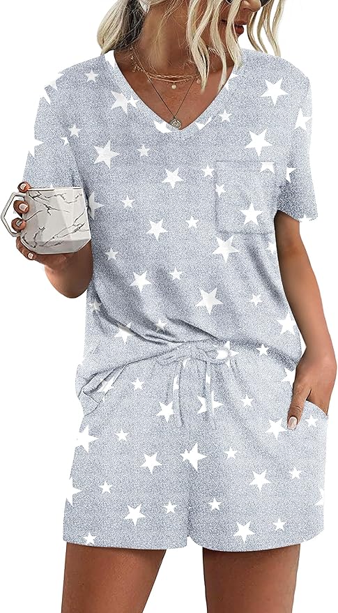 Women's Pajama Set - Short Sleeve - 2 Piece