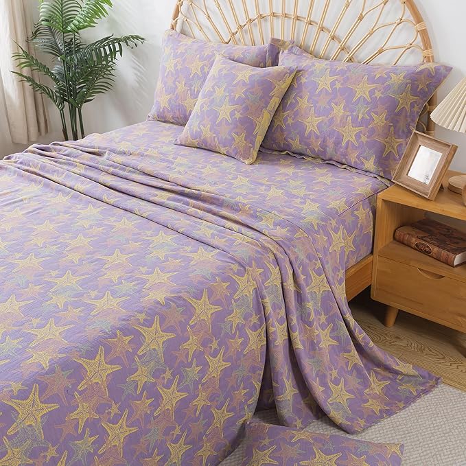 100% Cotton Bed Sheet Set - King - 4 Piece