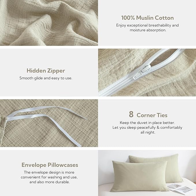 Linen Duvet Cover Set - Full - 3 Piece