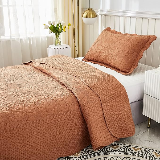 100% Cotton Quilt Set - Twin - 3 Piece