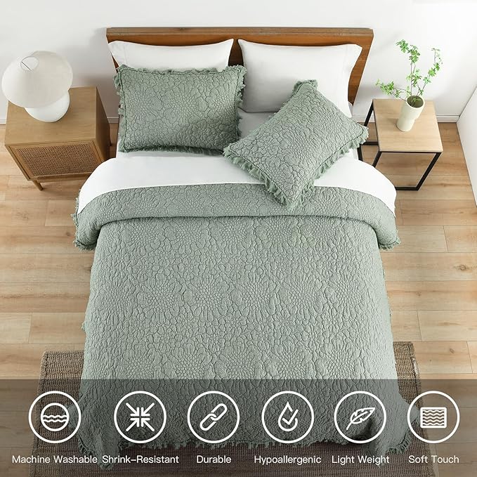 Microfiber Quilt Set - Queen - 3 Piece