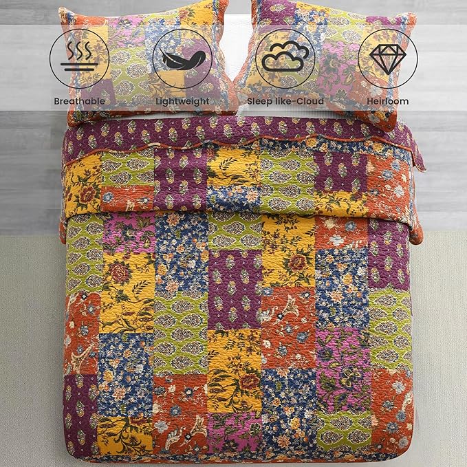100% Cotton Quilt Set - Queen