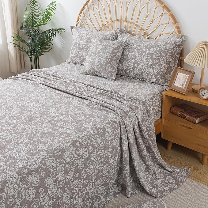 100% Cotton Bed Sheet Set - King - 4 Piece