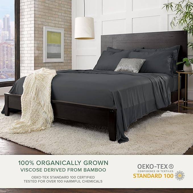 Bamboo Cooling Bed Sheet Set - King - 4 Piece