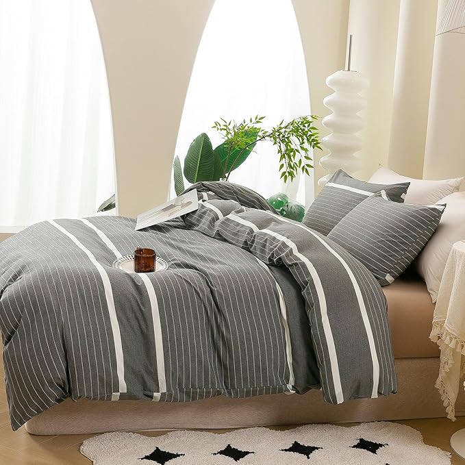 Linen Duvet Cover Set - California King - 3 Piece
