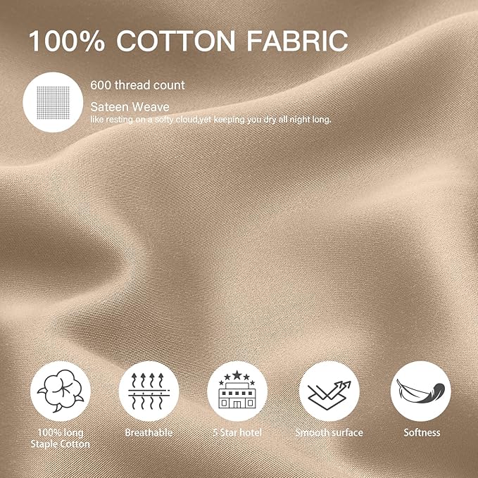 100% Cotton Pillowcase Set - Standard - 20 x 26 in - 2 Piece