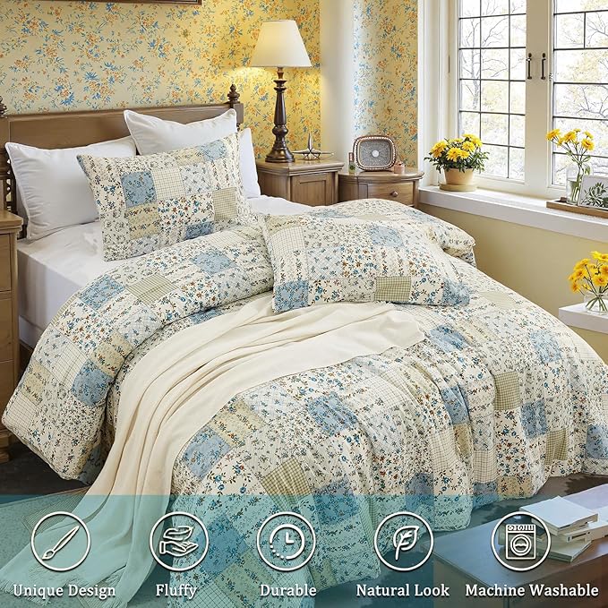 100% Cotton Duvet Cover Set - King - 3 Piece