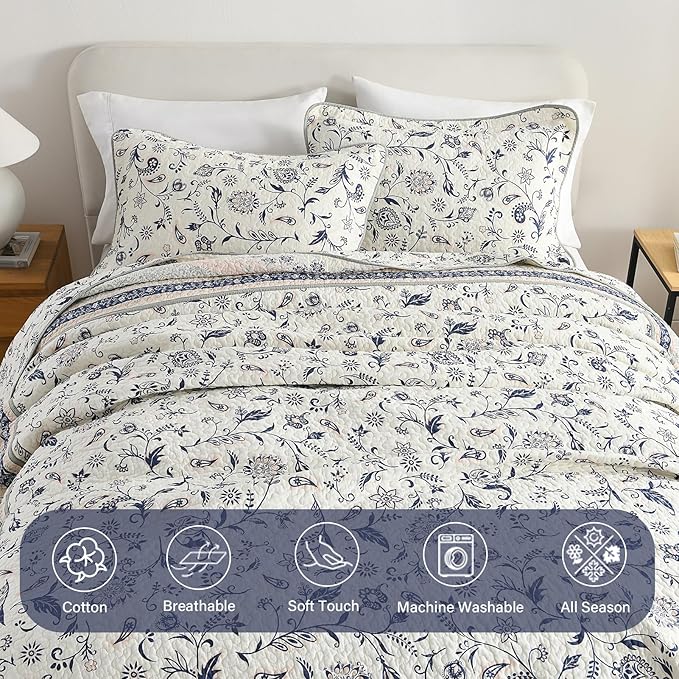 100% Cotton Bedding Set - California King - 3 Piece