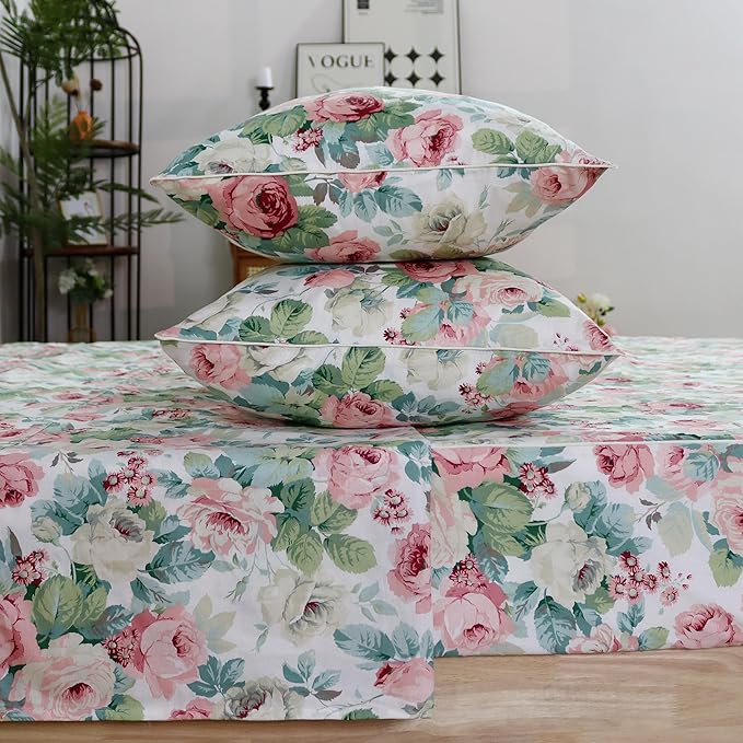 100% Cotton Bed Sheet Set - King - 4 Piece