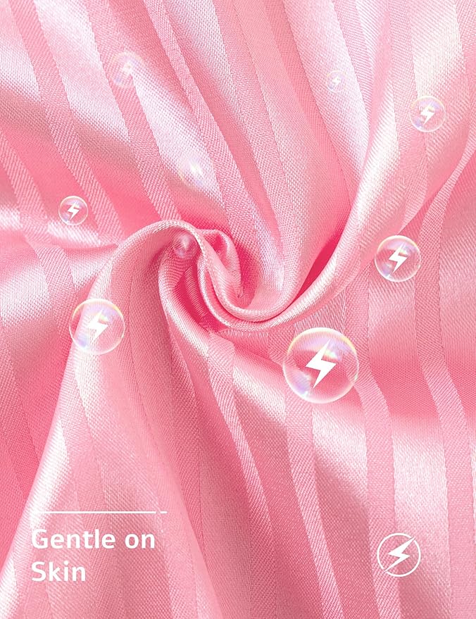 Satin Pajama Set - Short Sleeve - 2 Piece