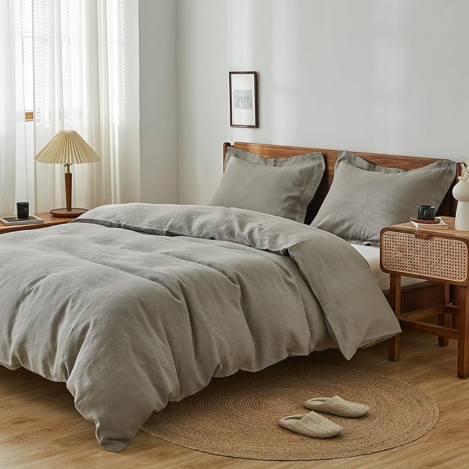 Linen Duvet Cover Set - Queen - 3 Piece