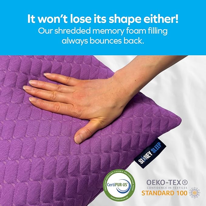 Memory Foam Bed Pillow - Queen - 2 Piece