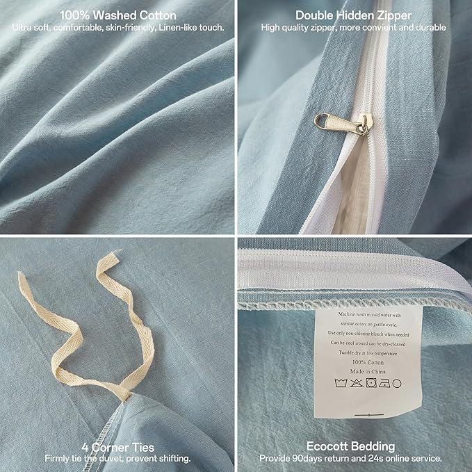Linen Duvet Cover Set - California King - 3 Piece