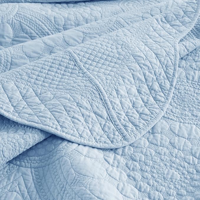 100% Cotton Quilt Set - King - 3 Piece