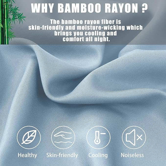 Bamboo Cooling Pillowcase Set - Queen - 20 x 30 in - 2 Pack - 2 Piece