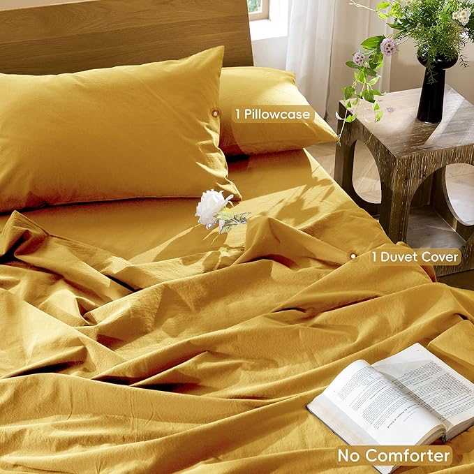 Linen Duvet Cover Set - Twin