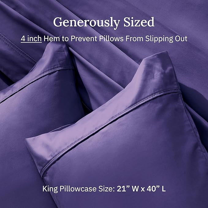 100% Cotton Pillowcase Set - King - 2 Piece