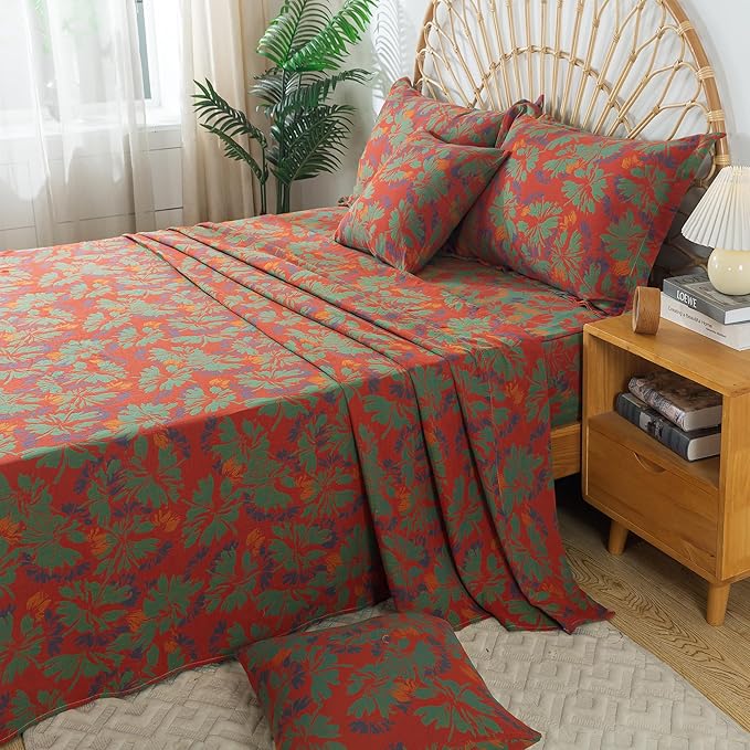 100% Cotton Bed Sheet Set - King - 4 Piece