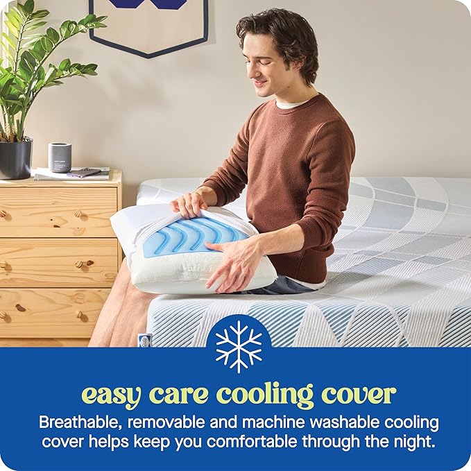 Memory Foam Cooling Bed Pillow - Standard - 2 Pack