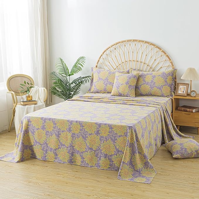 100% Cotton Bed Sheet Set - Queen - 4 Piece