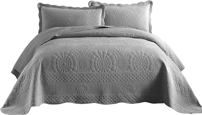 100% Cotton Quilt Set - King - 3 Piece