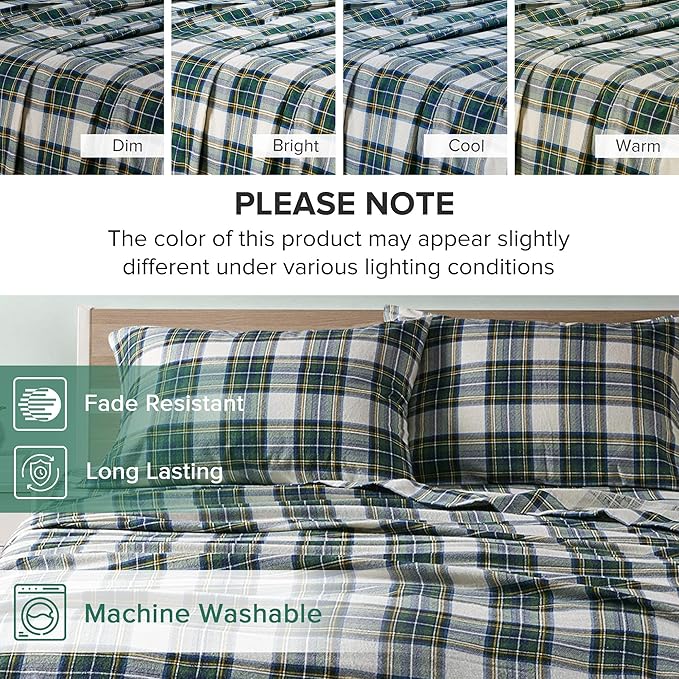 Flannel Bed Sheet Set - King - 4 Piece