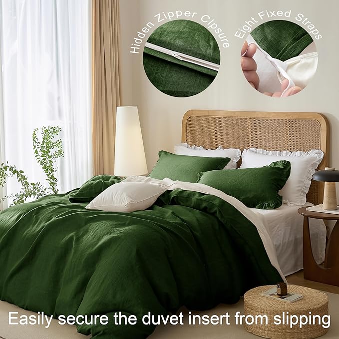 Linen Duvet Cover Set - Queen - 3 Piece