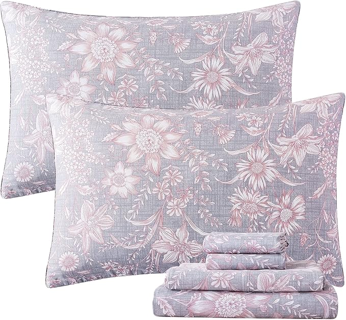 100% Cotton Bed Sheet Set - Twin - 4 Piece