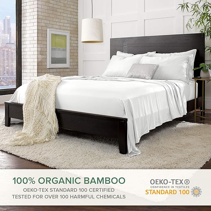Bamboo Cooling Bed Sheet Set - Queen - 4 Piece