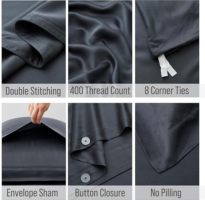 Bamboo Cooling Duvet Cover Set - California King - 3 Piece