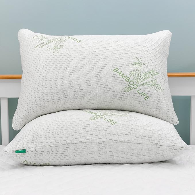 Bamboo Cooling Bed Pillow - Queen - 2 Pack