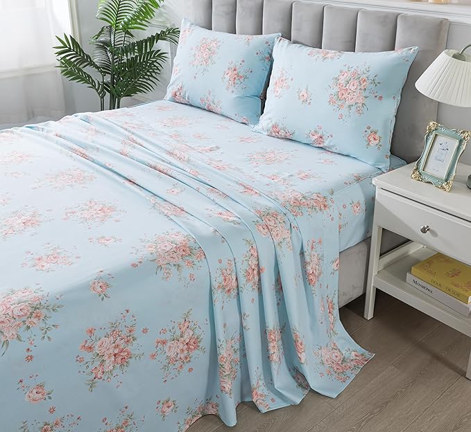100% Cotton Bed Sheet Set - California King - 4 Piece