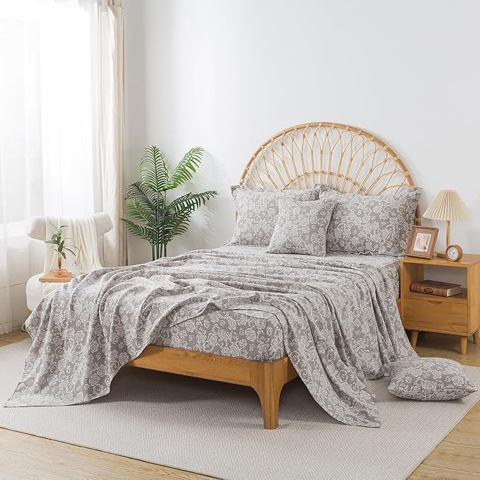 100% Cotton Bed Sheet Set - Queen - 4 Piece