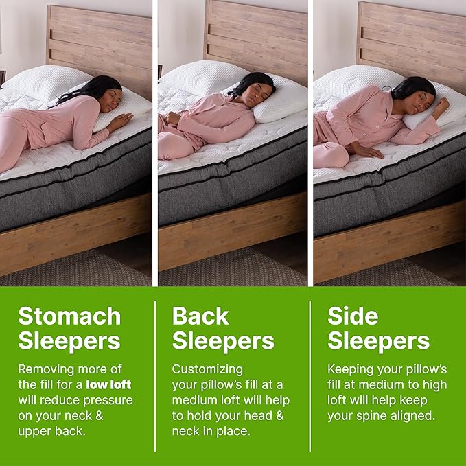 Memory Foam Cooling Bed Pillow - Queen - 2 Pack