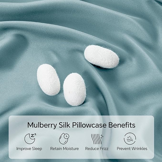 Mulberry Silk Cooling Pillowcase Set - Standard - 20 x 26 in - 2 Pack