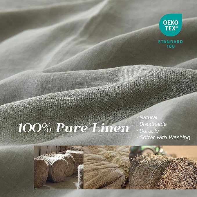 Linen Duvet Cover Set - Queen - 3 Piece