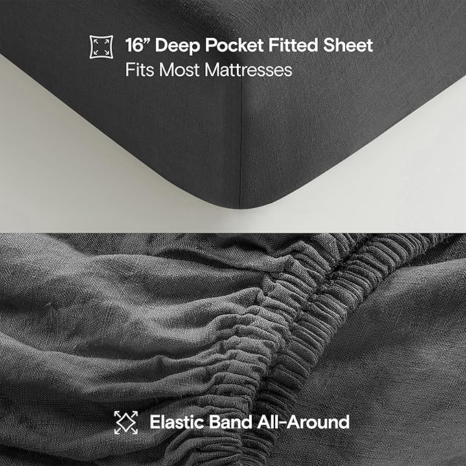Linen Cooling Bed Sheet Set - Full - 3 Piece