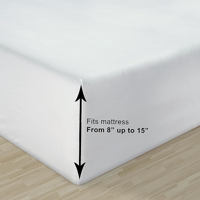 Linen Bed Sheet Set - King - 15 in Deep Pocket - 4 Piece