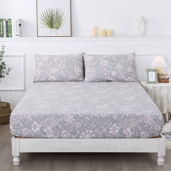100% Cotton Bed Sheet Set - Twin - 4 Piece