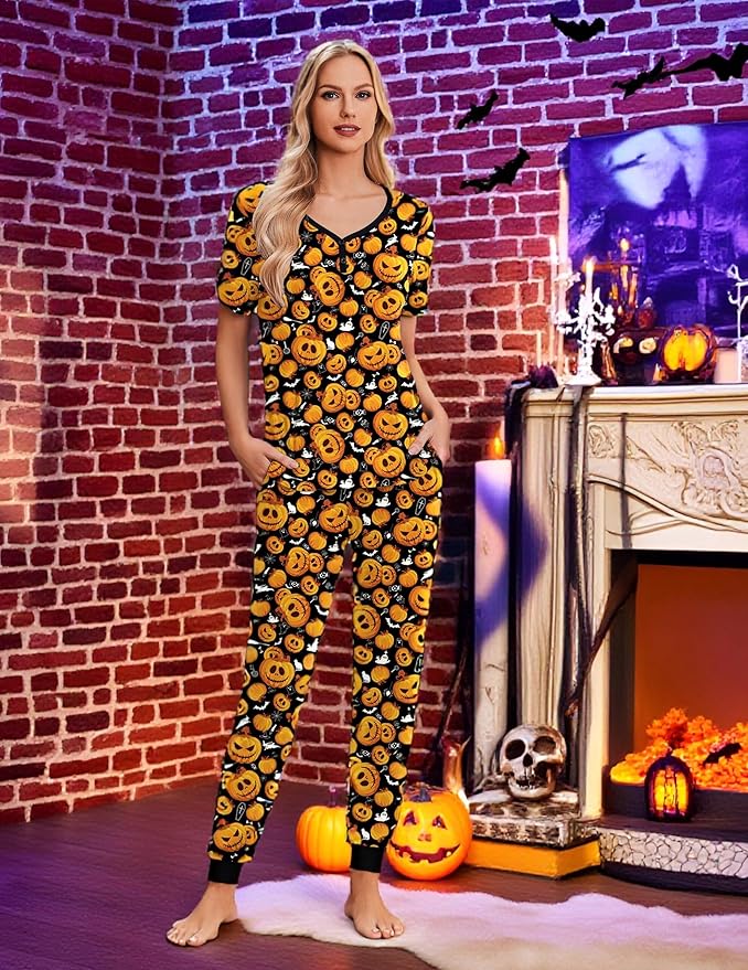 Women's Pants Pajama Set - Short Sleeve - 2 Piece