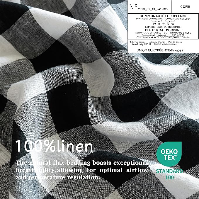 Linen Bed Sheet Set - King - 4 Piece