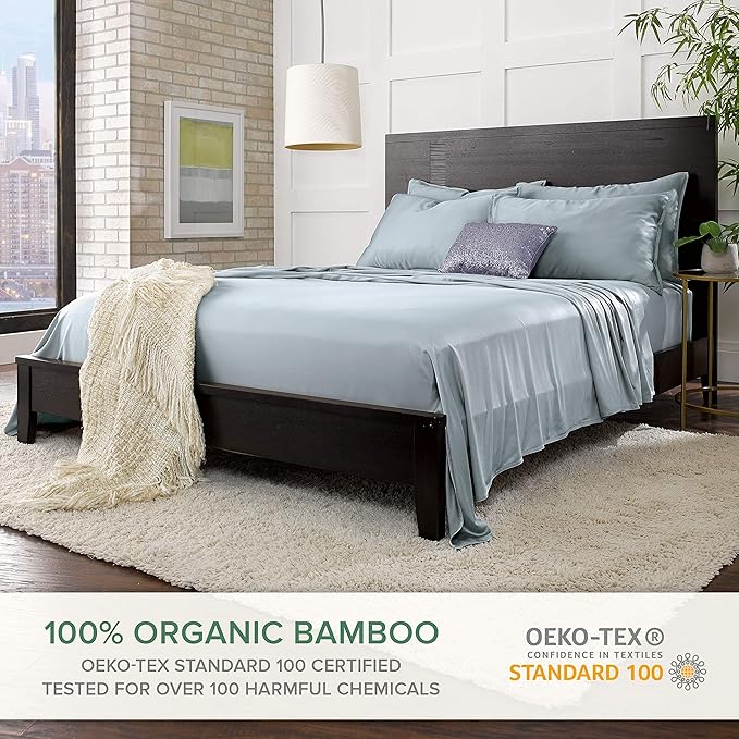Bamboo Cooling Bed Sheet Set - Queen - 4 Piece